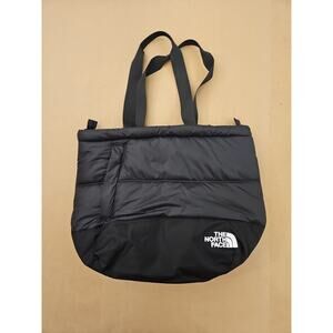 The North Face Nuptse Puffer Black Tote Shoulder Bag New With Defect Please Read